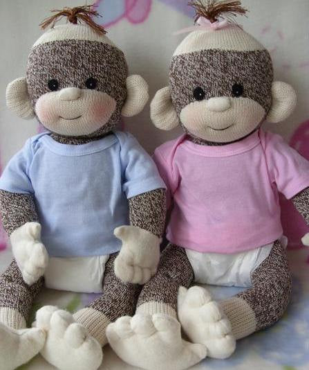 Baby Sock Monkey - Kit and pdf Pattern – Lali Dolls