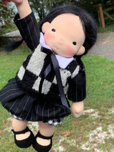 Load image into Gallery viewer, Wednesday themed doll
