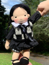 Load image into Gallery viewer, Wednesday themed doll
