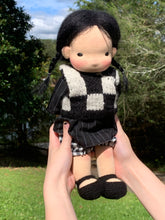 Load image into Gallery viewer, Wednesday themed doll
