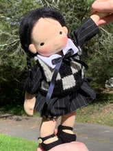 Load image into Gallery viewer, Wednesday themed doll
