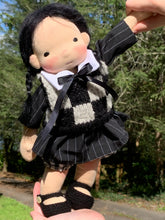 Load image into Gallery viewer, Wednesday themed doll
