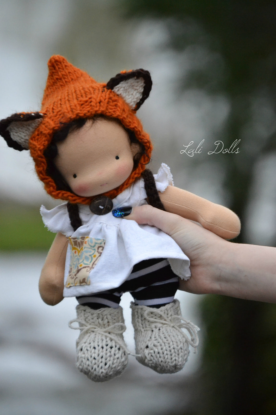 Knitted Fox ear bonnet